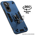 Dual layer shockproof back cover with 360° rotatable ring grip for Vivo T5 Pro 5G