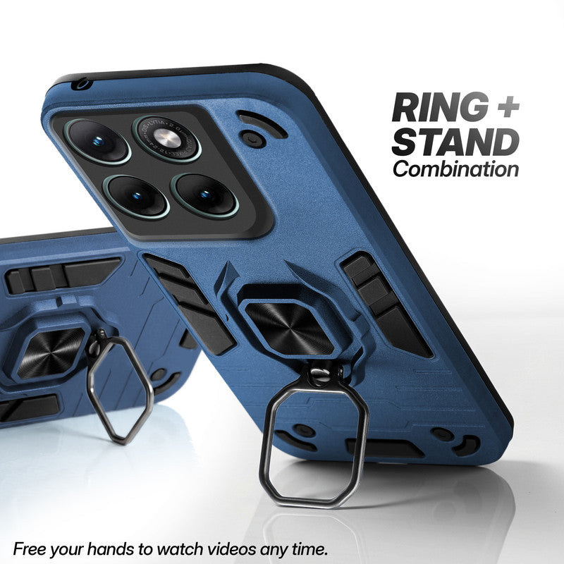 Motorola G37 5G case with foldable ring stand for hands-free viewing in kickstand position