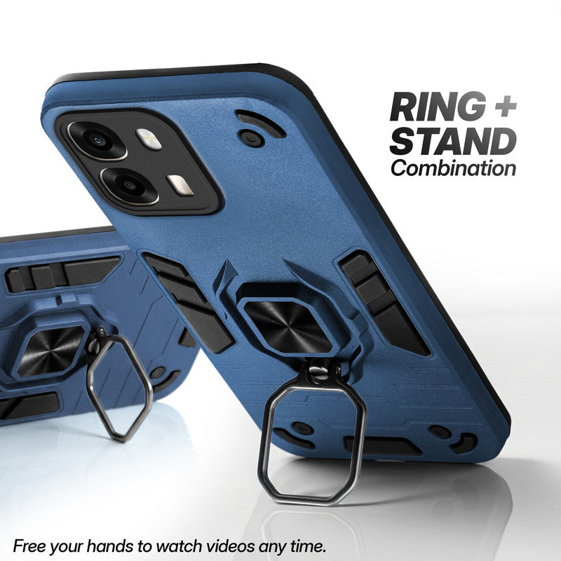 Oppo A6 Pro 5G case with foldable ring stand for hands-free viewing in kickstand position