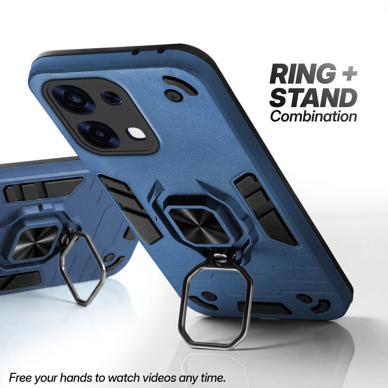 Oppo F31 5G case with foldable ring stand for hands-free viewing in kickstand position