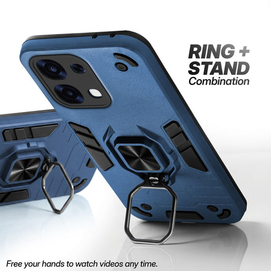 Oppo F31 5G case with foldable ring stand for hands-free viewing in kickstand position