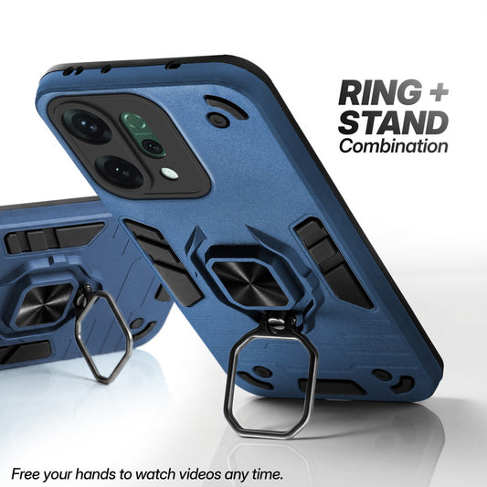 Oppo Reno 14 5G case with foldable ring stand for hands-free viewing in kickstand position
