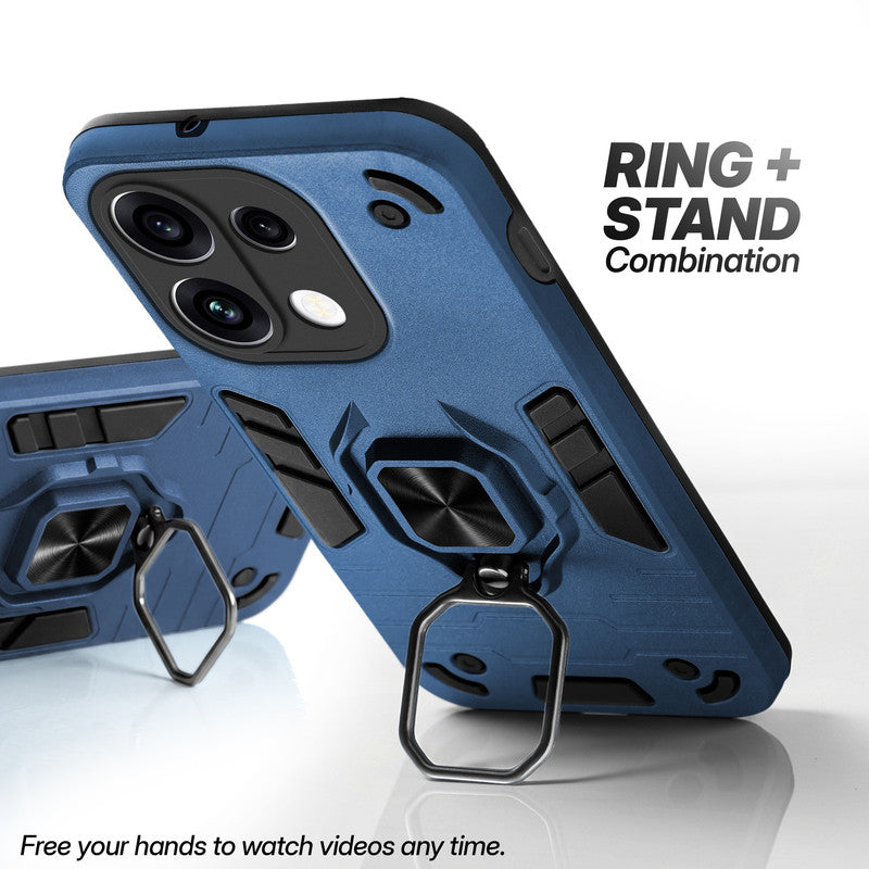 Oppo Reno 16C 5G case with foldable ring stand for hands-free viewing in kickstand position