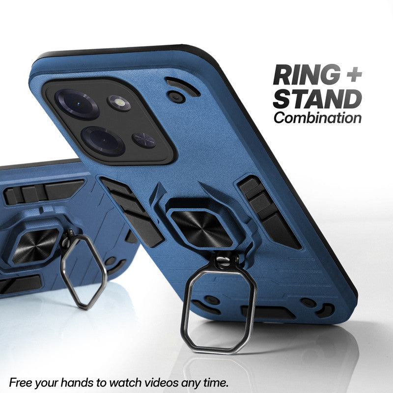 Poco C85 5G case with foldable ring stand for hands-free viewing in kickstand position