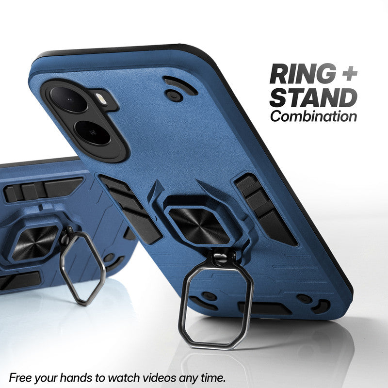 Poco C85x 5G case with foldable ring stand for hands-free viewing in kickstand position