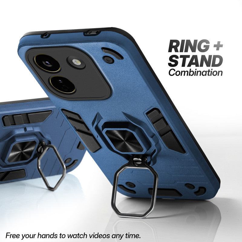Poco X8 Power 5G case with foldable ring stand for hands-free viewing in kickstand position