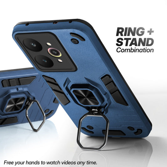 Realme 15 Pro 5G case with foldable ring stand for hands-free viewing in kickstand position