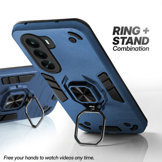 Realme P4x 5G case with foldable ring stand for hands-free viewing in kickstand position