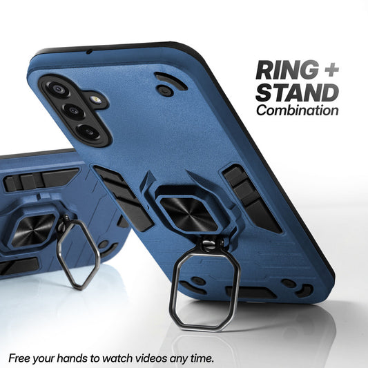 Samsung F17 5G case with foldable ring stand for hands-free viewing in kickstand position