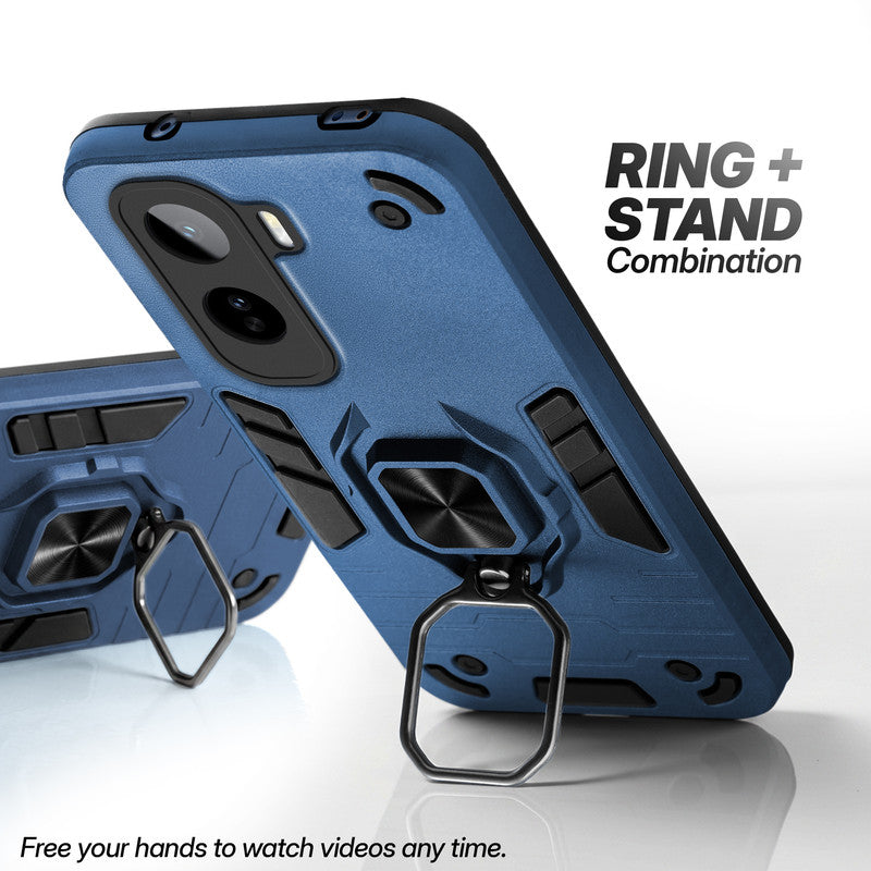 Vivo T5 Pro 5G case with foldable ring stand for hands-free viewing in kickstand position