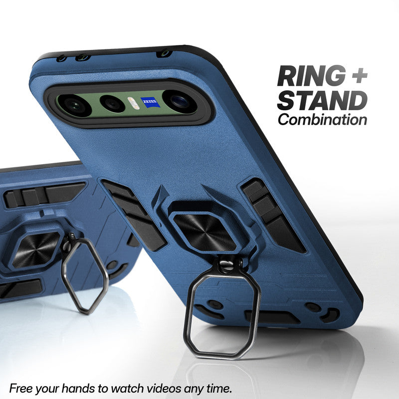 Vivo X300 FE 5G case with foldable ring stand for hands-free viewing in kickstand position