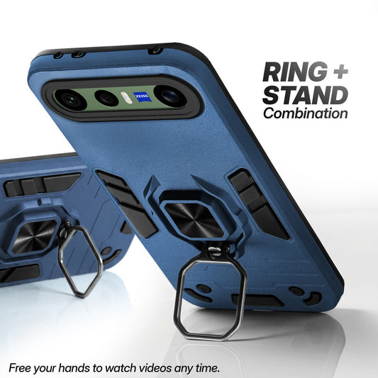 Vivo X300 FE 5G case with foldable ring stand for hands-free viewing in kickstand position
