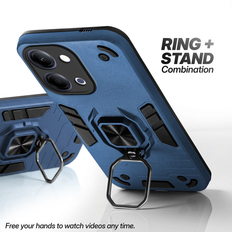 Vivo Y05 4G case with foldable ring stand for hands-free viewing in kickstand position