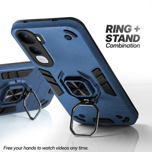 Vivo Y400 5G case with foldable ring stand for hands-free viewing in kickstand position