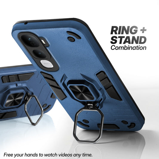 Vivo Y400 Pro 5G case with foldable ring stand for hands-free viewing in kickstand position