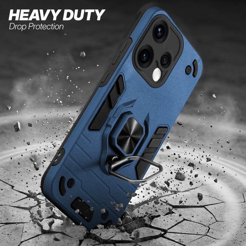 Oppo Reno 15 5G protective case illustrating impact drop protection with an impact-resistant frame.
