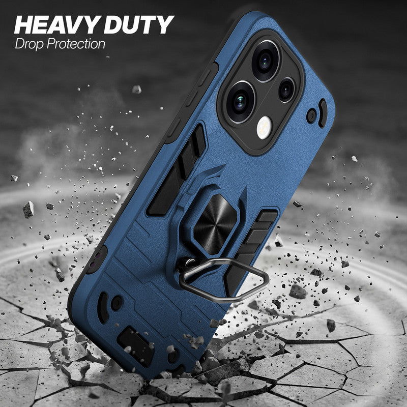 Oppo Reno 16C 5G protective case illustrating impact drop protection with an impact-resistant frame.