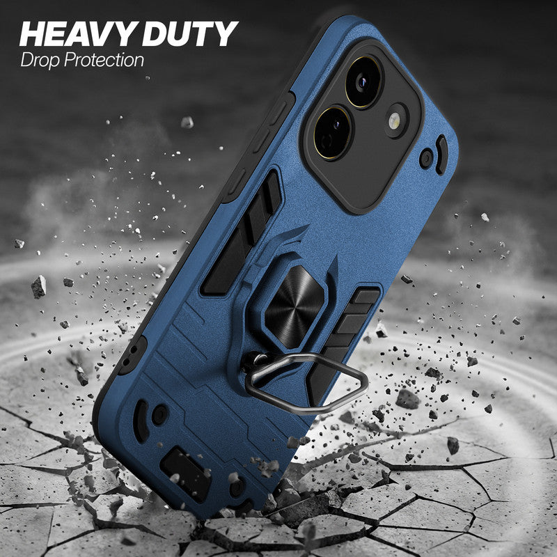 Poco X8 Power 5G protective case illustrating impact drop protection with an impact-resistant frame.
