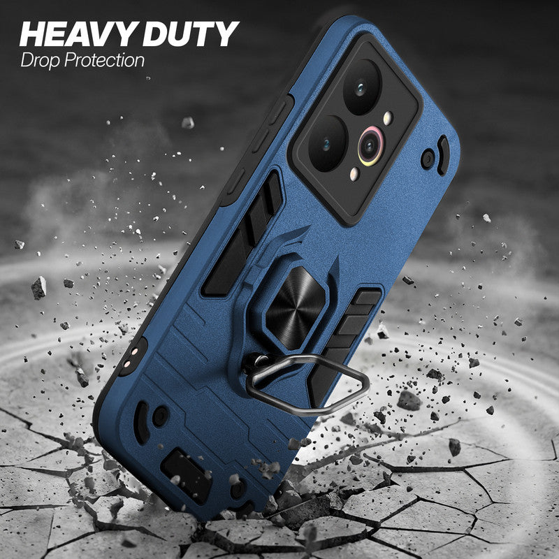 Realme 15 5G protective case illustrating impact drop protection with an impact-resistant frame.