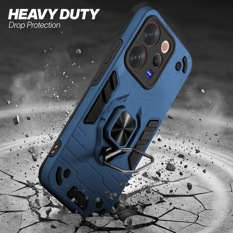 Vivo V70 5G protective case illustrating impact drop protection with an impact-resistant frame.