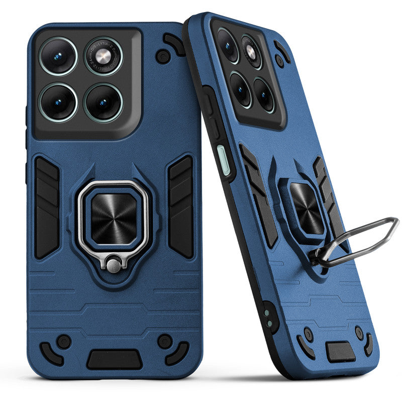 Back view of Motorola G37 5G case highlighting the built-in rotating metal ring holder