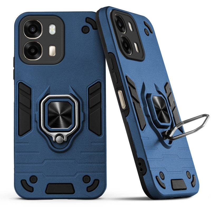 Back view of Oppo A6 Pro 5G case highlighting the built-in rotating metal ring holder