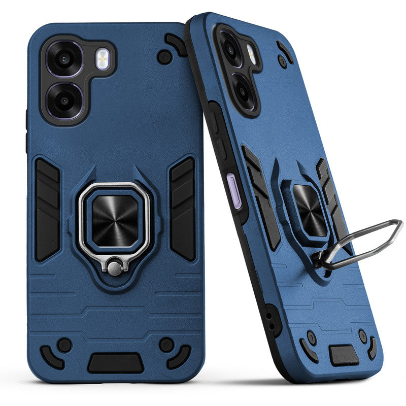 Back view of Oppo A6s 5G case highlighting the built-in rotating metal ring holder