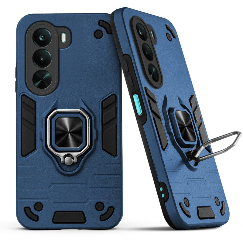 Back view of Realme P4x 5G case highlighting the built-in rotating metal ring holder