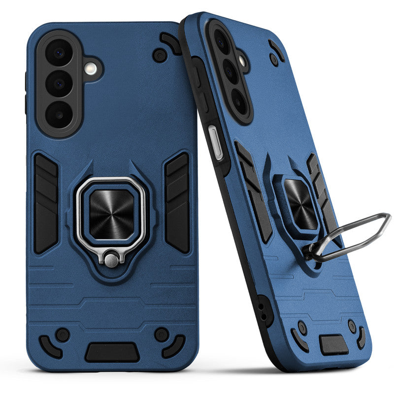 Back view of Samsung A27 5G case highlighting the built-in rotating metal ring holder