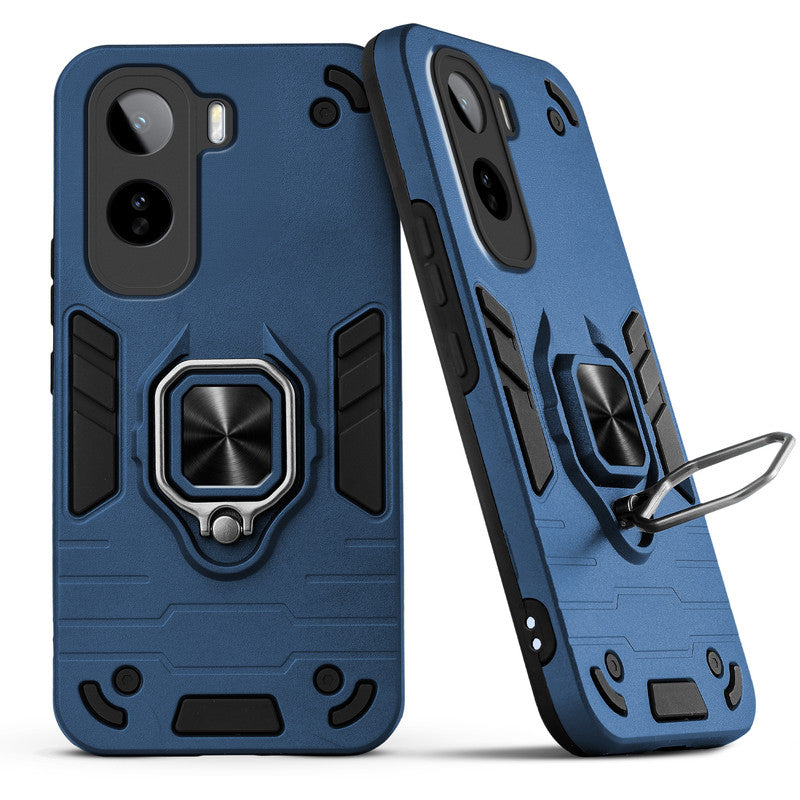 Back view of Vivo T5 Pro 5G case highlighting the built-in rotating metal ring holder