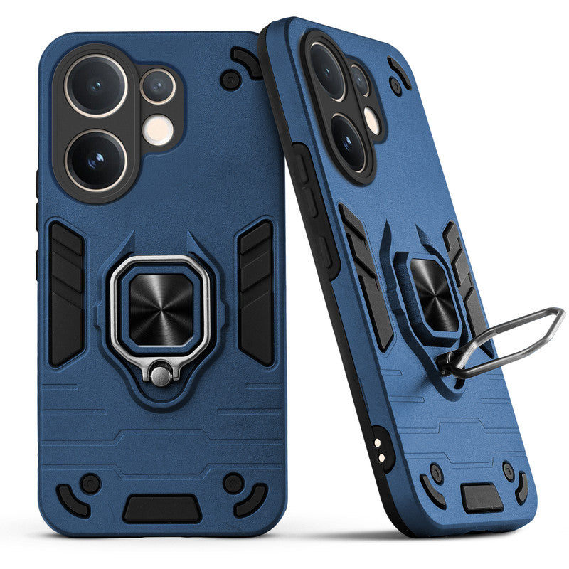 Back view of Vivo V60 5G case highlighting the built-in rotating metal ring holder