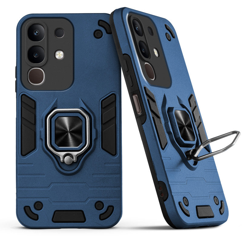 Back view of Vivo Y31 Pro 5G case highlighting the built-in rotating metal ring holder