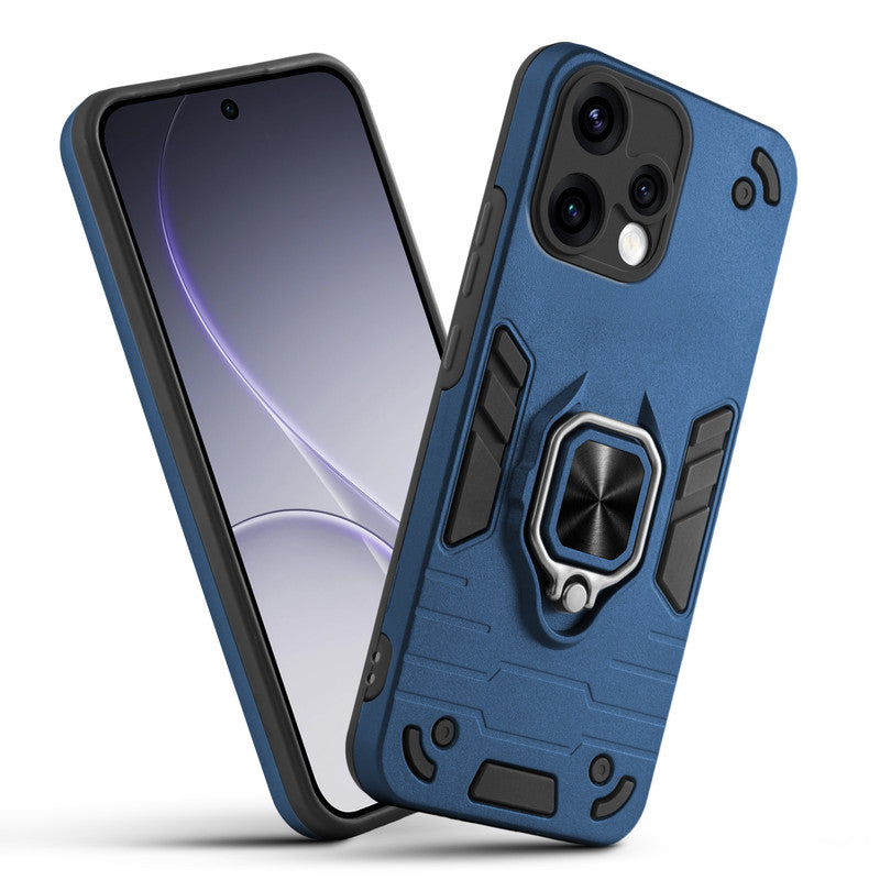 Front and back view of Oppo Reno 15 5G fitted with a protective case and ring grip