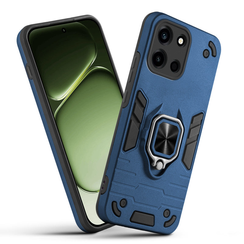 Front and back view of OnePlus Nord 6 5G fitted with a protective case and ring grip
