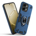 Front and back view of Oppo A6 Pro 5G fitted with a protective case and ring grip