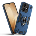 Front and back view of Oppo A6C 4G fitted with a protective case and ring grip