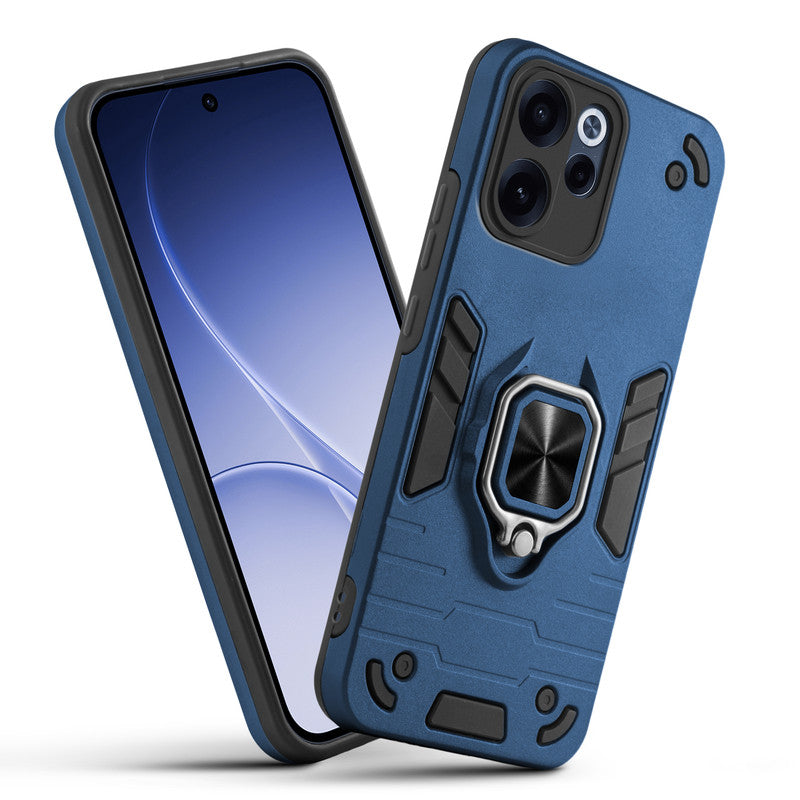 Front and back view of Oppo Reno 15C 5G fitted with a protective case and ring grip