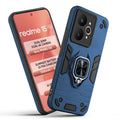 Front and back view of Realme 15 5G fitted with a protective case and ring grip
