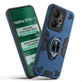 Front and back view of Realme 15 Pro 5G fitted with a protective case and ring grip