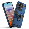 Front and back view of Redmi 17 5G fitted with a protective case and ring grip