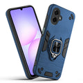 Front and back view of Samsung A07 5G fitted with a protective case and ring grip