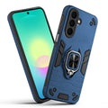 Front and back view of Samsung A27 5G fitted with a protective case and ring grip