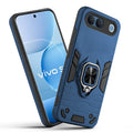 Front and back view of Vivo S2 5G fitted with a protective case and ring grip