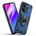 Front and back view of Vivo Y11 5G fitted with a protective case and ring grip