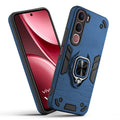 Front and back view of Vivo Y31 5G fitted with a protective case and ring grip