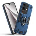 Front and back view of Vivo Y31 Pro 5G fitted with a protective case and ring grip