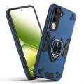 Front and back view of Vivo Y400 5G fitted with a protective case and ring grip