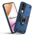 Front and back view of Vivo Y400 Pro 5G fitted with a protective case and ring grip