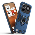 Front and back view of Nothing Phone 4A Pro 5G fitted with a protective case and ring grip