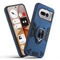 Front and back view of Nothing Phone 4A 5G fitted with a protective case and ring grip